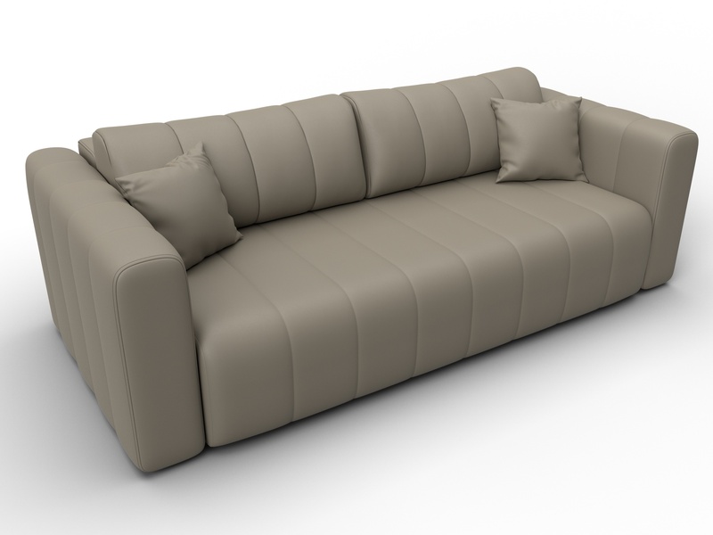 Диван прямой Лига-062 НПБ, Экокожа, GRIFON 04 бежевый