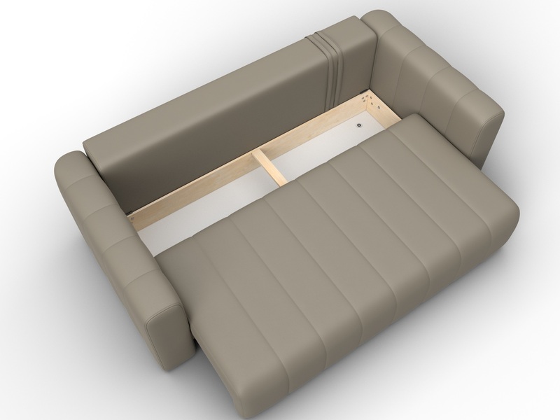 Диван прямой Лига-062 НПБ, Экокожа, GRIFON 04 бежевый