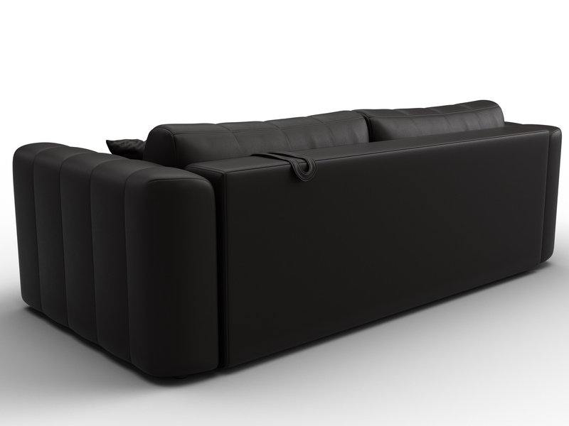 Диван прямой Лига-062 НПБ, Экокожа, GRIFON 12 коричневый