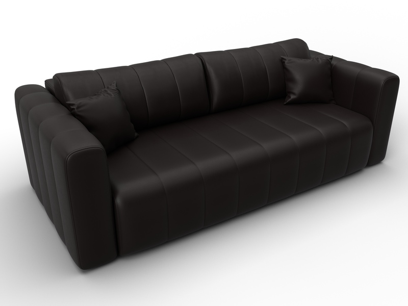 Диван прямой Лига-062 НПБ, Экокожа, GRIFON 12 коричневый