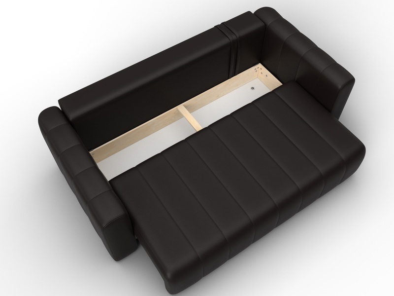 Диван прямой Лига-062 НПБ, Экокожа, GRIFON 12 коричневый