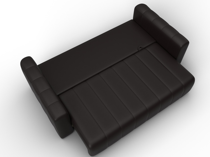 Диван прямой Лига-062 НПБ, Экокожа, GRIFON 12 коричневый