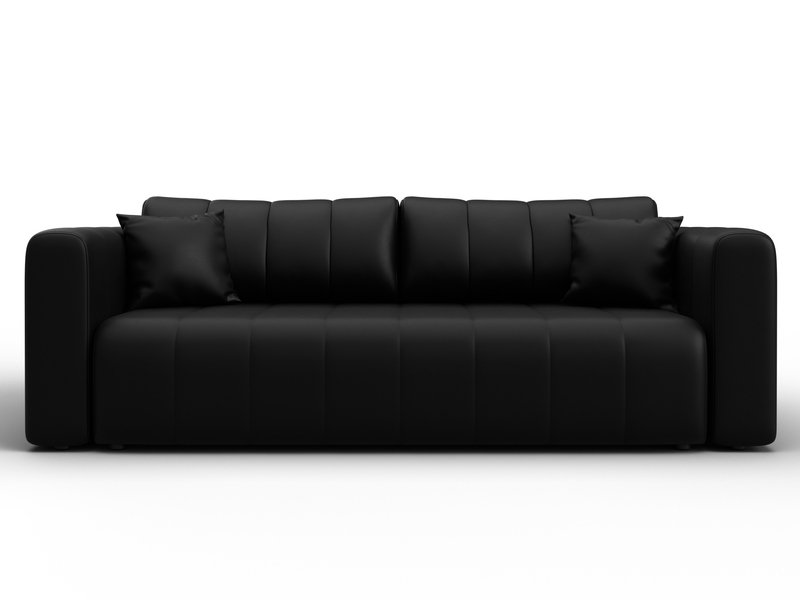 Диван прямой Лига-062 НПБ, Экокожа, GRIFON 18 черный