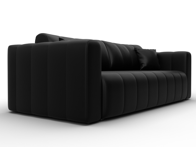 Диван прямой Лига-062 НПБ, Экокожа, GRIFON 18 черный