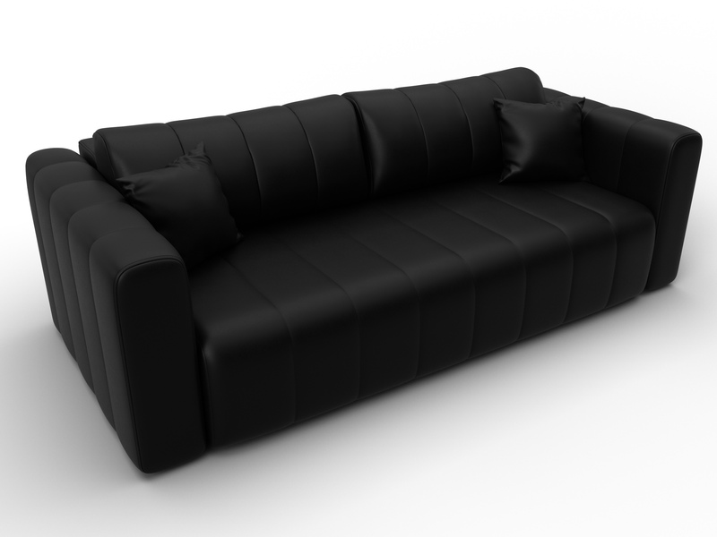 Диван прямой Лига-062 НПБ, Экокожа, GRIFON 18 черный