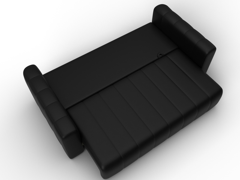 Диван прямой Лига-062 НПБ, Экокожа, GRIFON 18 черный