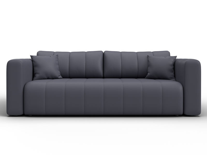 Диван прямой Лига-062 НПБ, Экокожа, GRIFON 15 серый