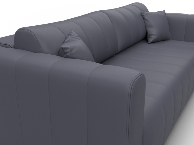 Диван прямой Лига-062 НПБ, Экокожа, GRIFON 15 серый