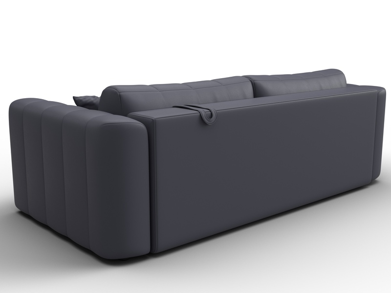 Диван прямой Лига-062 НПБ, Экокожа, GRIFON 15 серый