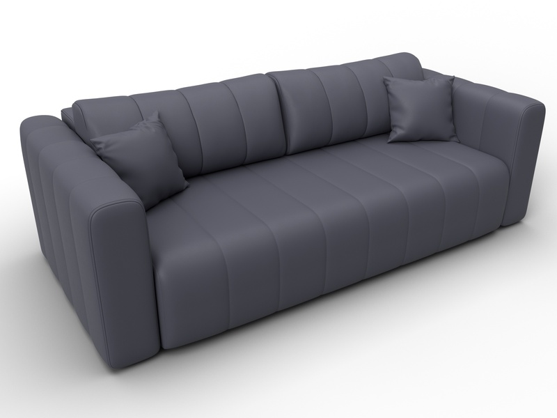 Диван прямой Лига-062 НПБ, Экокожа, GRIFON 15 серый