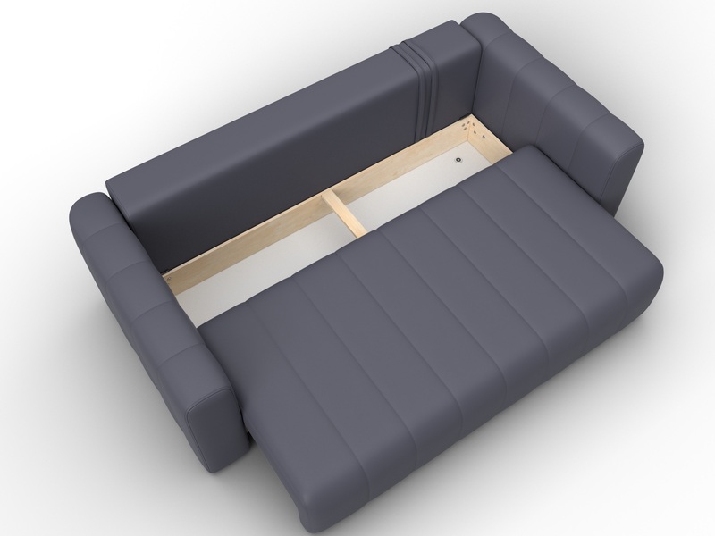 Диван прямой Лига-062 НПБ, Экокожа, GRIFON 15 серый