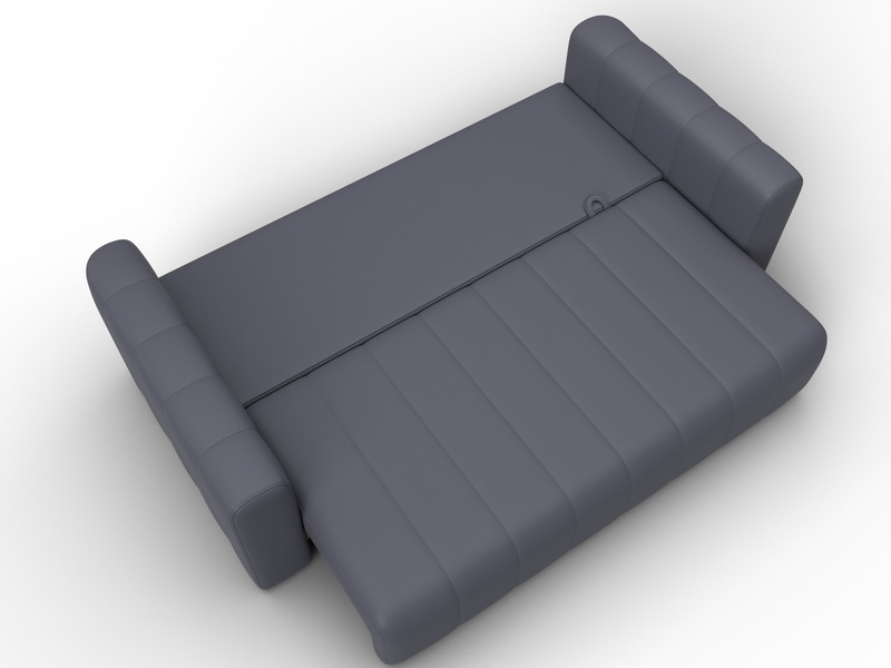 Диван прямой Лига-062 НПБ, Экокожа, GRIFON 15 серый