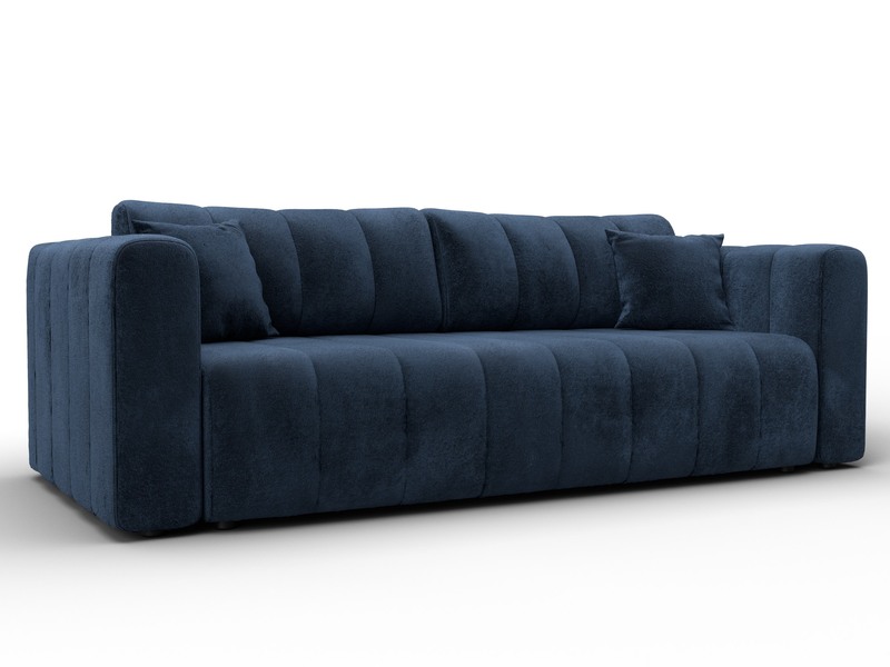 Диван прямой Лига-062 НПБ, Велюр, TOWER 13 синий