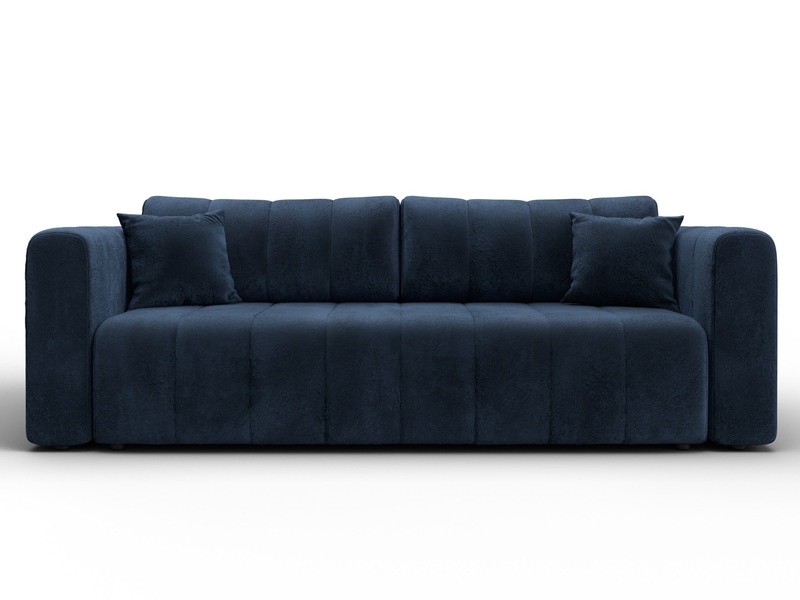 Диван прямой Лига-062 НПБ, Велюр, TOWER 13 синий