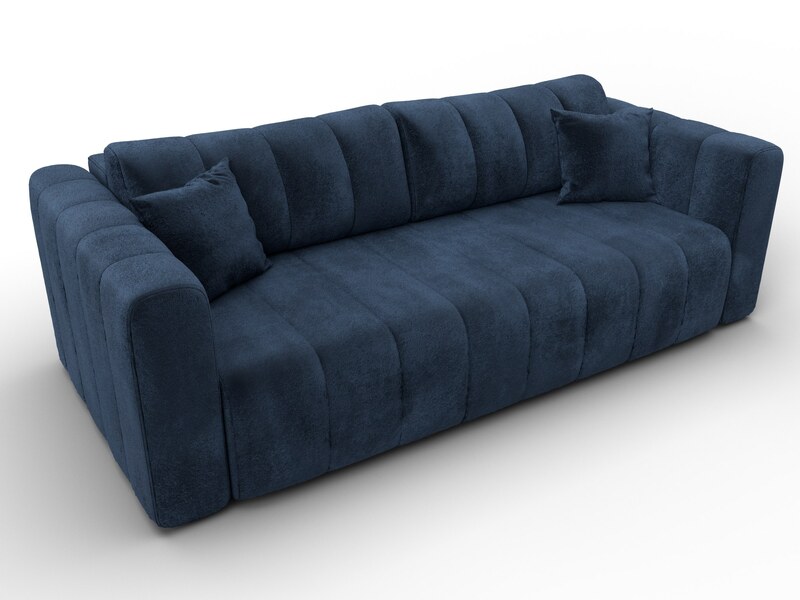 Диван прямой Лига-062 НПБ, Велюр, TOWER 13 синий