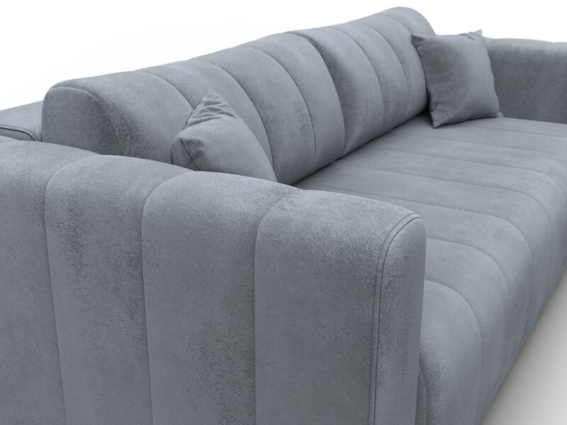 Диван прямой Лига-062 НПБ, Велюр, TOWER 10 серый