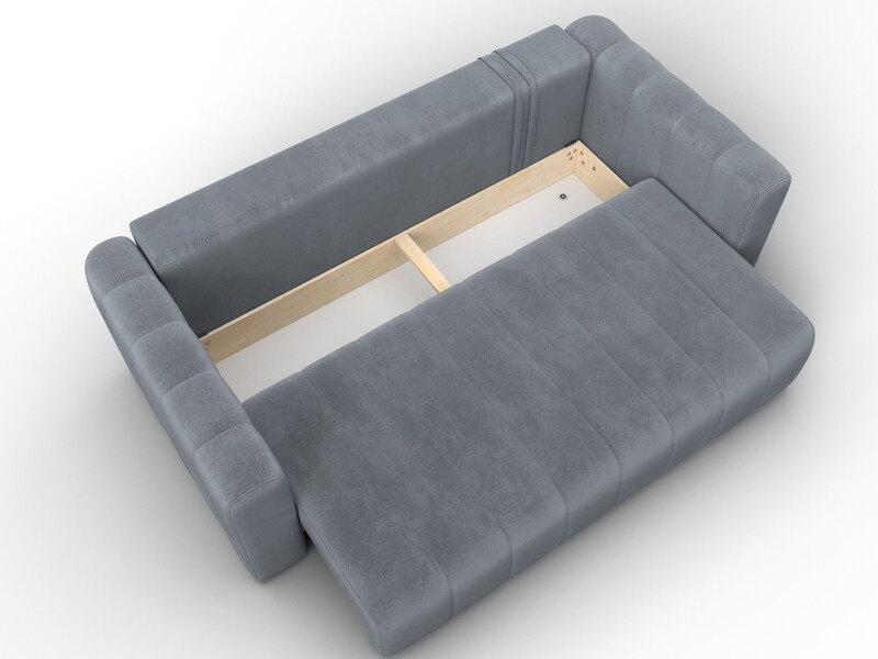 Диван прямой Лига-062 НПБ, Велюр, TOWER 10 серый