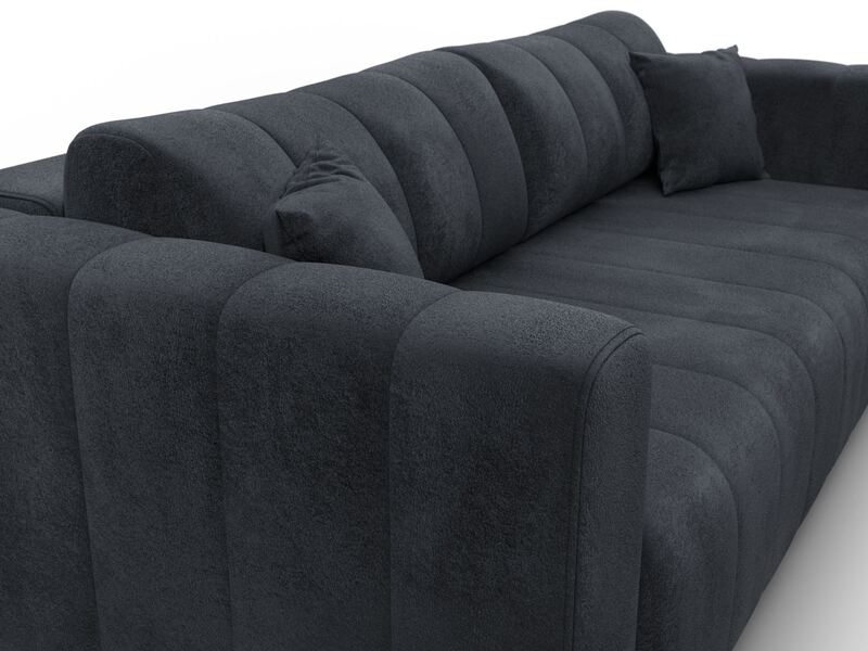 Диван прямой Лига-062 НПБ, Велюр, TOWER 11 темно-серый