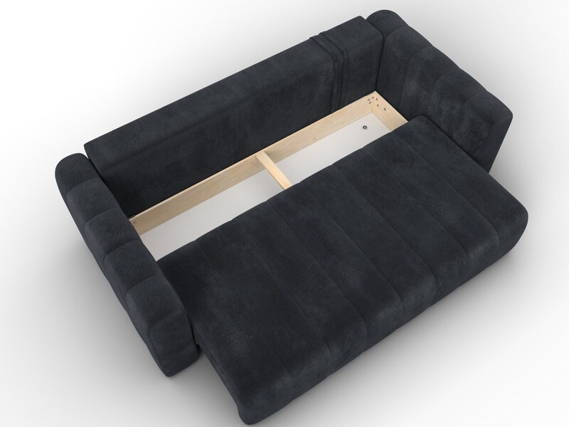 Диван прямой Лига-062 НПБ, Велюр, TOWER 11 темно-серый