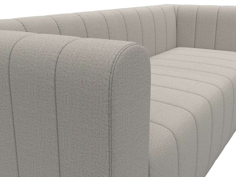 Диван прямой Лига-073, Рогожка, Амур 02 бежевый