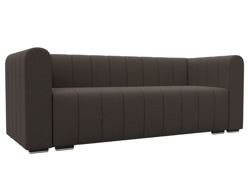 Диван прямой Лига-073, Рогожка, Амур 05 коричневый