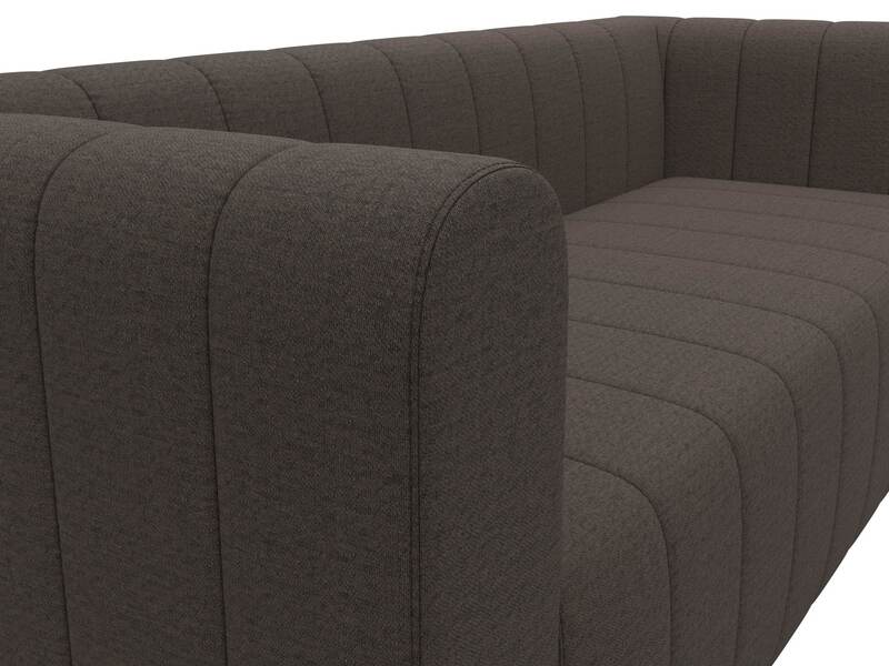 Диван прямой Лига-073, Рогожка, Амур 05 коричневый