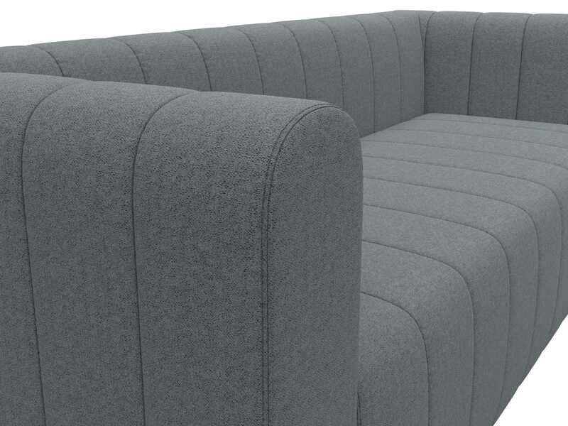 Диван прямой Лига-073, Рогожка, Амур 07 серый