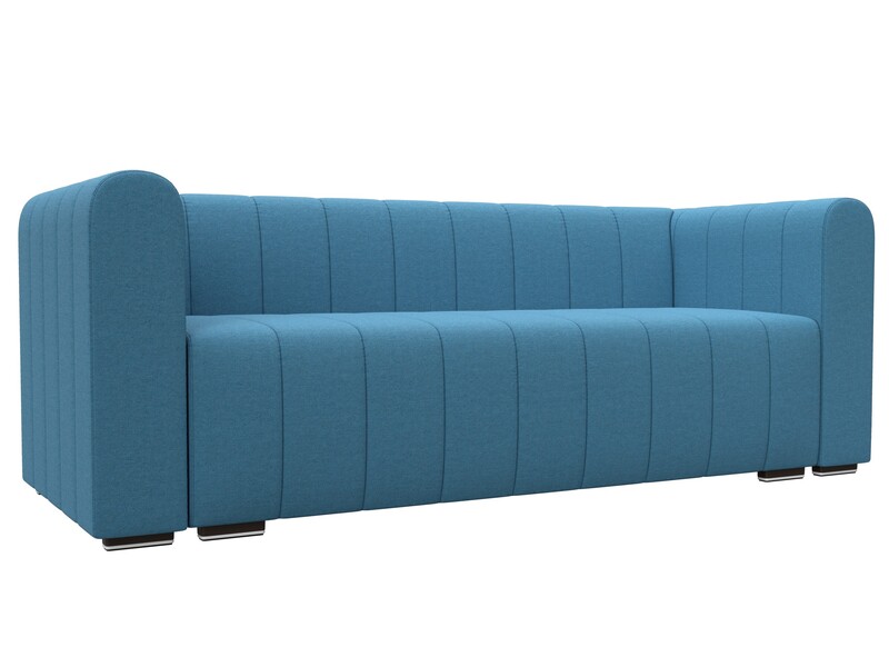 Диван прямой Лига-073, Рогожка, Амур 10 голубой