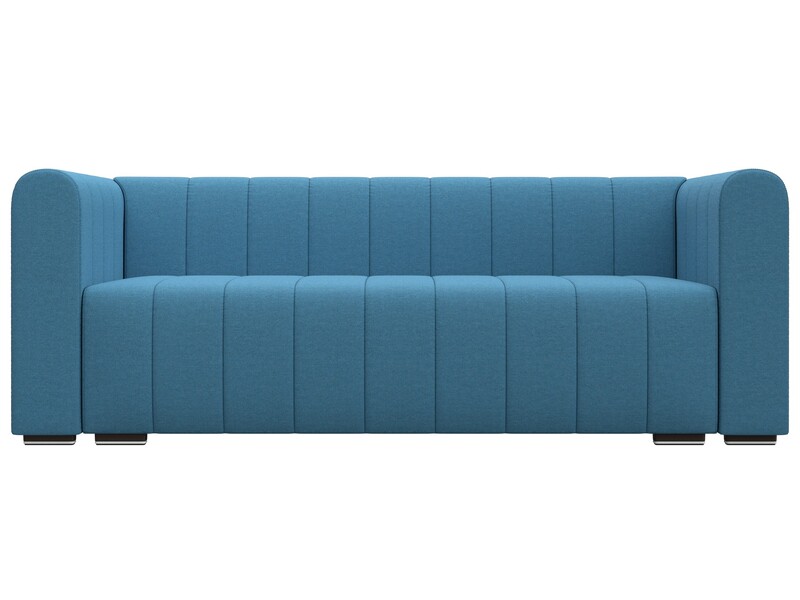 Диван прямой Лига-073, Рогожка, Амур 10 голубой