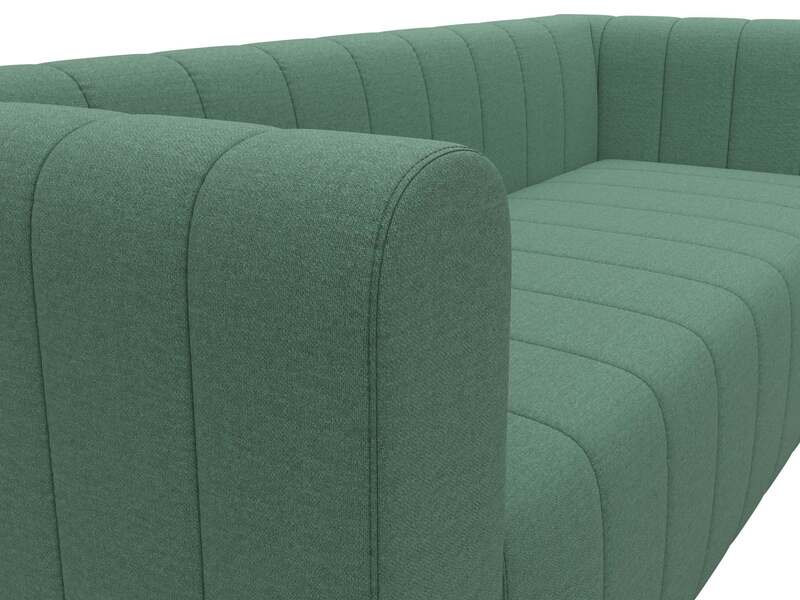 Диван прямой Лига-073, Рогожка, Амур 11 зеленый