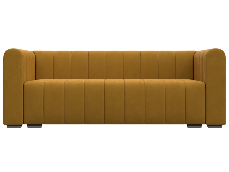 Диван прямой Лига-073, Велюр, BRUT 10 желтый