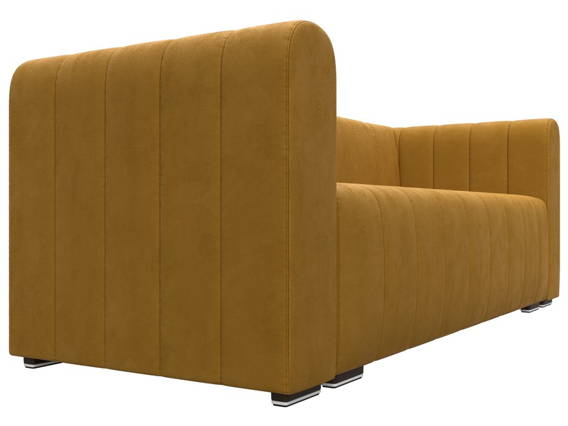 Диван прямой Лига-073, Велюр, BRUT 10 желтый