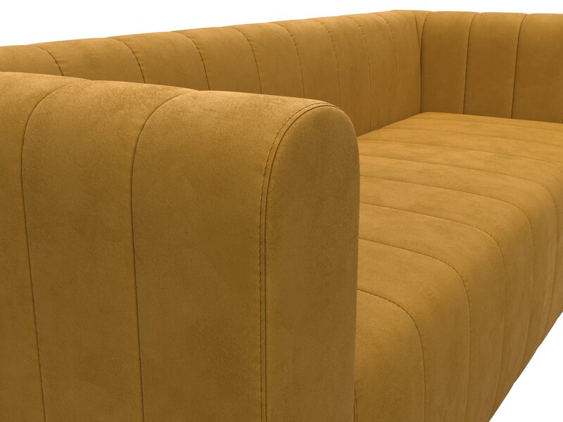 Диван прямой Лига-073, Велюр, BRUT 10 желтый