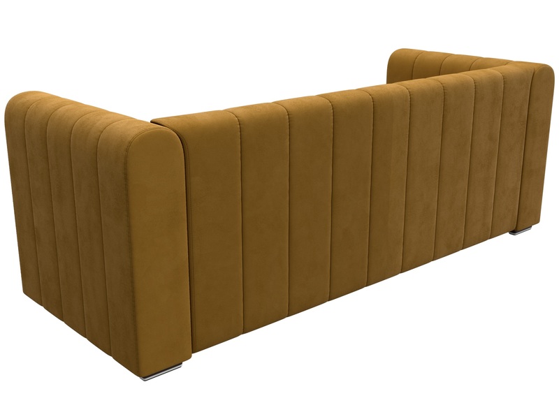 Диван прямой Лига-073, Велюр, BRUT 10 желтый