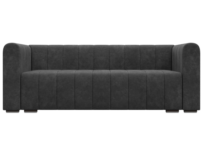 Диван прямой Лига-073, Велюр, BRUT 16 темно-серый