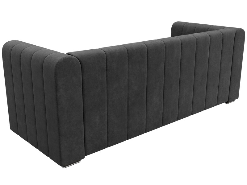 Диван прямой Лига-073, Велюр, BRUT 16 темно-серый