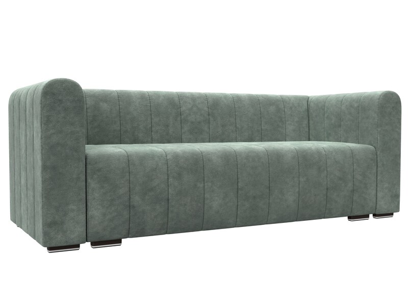 Диван прямой Лига-073, Велюр, BRUT 08 зеленый