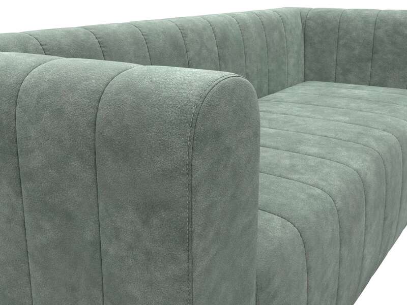 Диван прямой Лига-073, Велюр, BRUT 08 зеленый