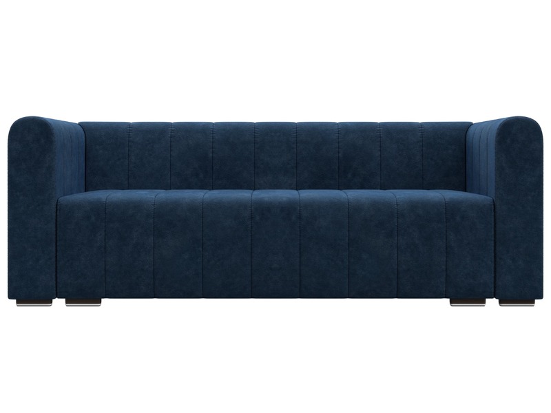 Диван прямой Лига-073, Велюр, BRUT 11 синий