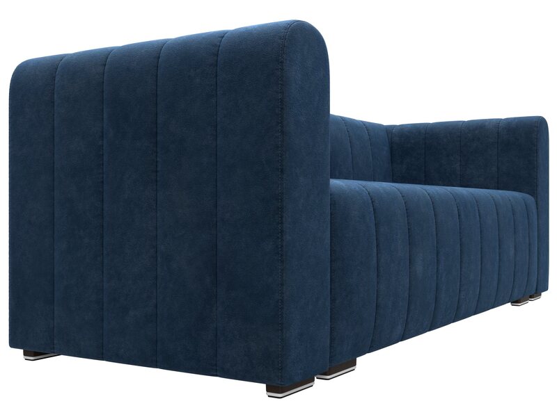 Диван прямой Лига-073, Велюр, BRUT 11 синий