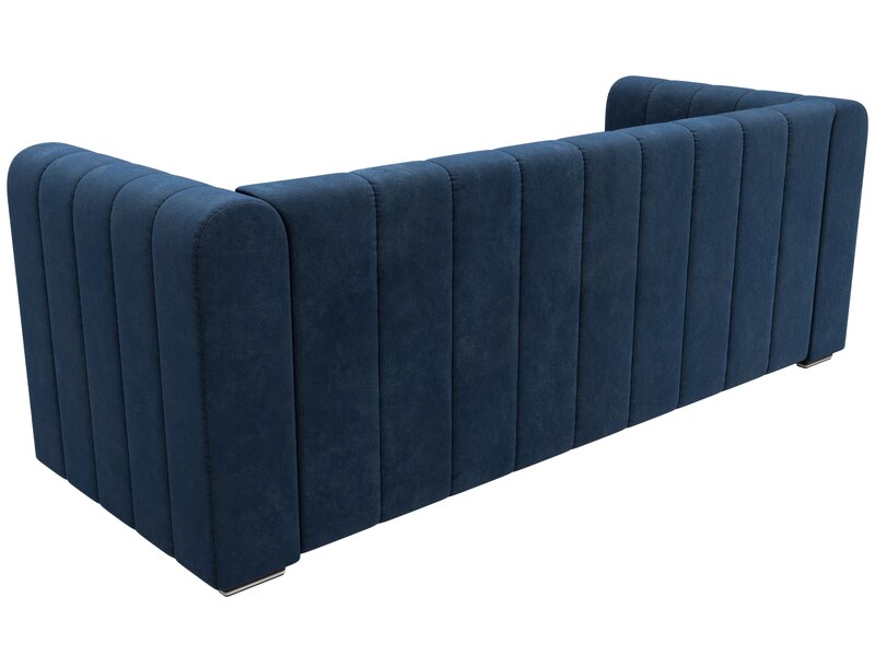 Диван прямой Лига-073, Велюр, BRUT 11 синий