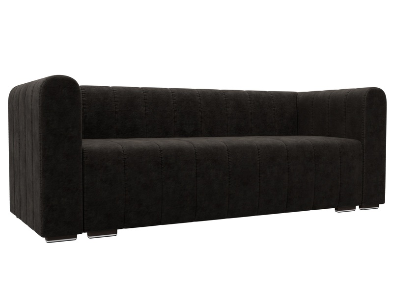 Диван прямой Лига-073, Велюр, BRUT 17 коричневый