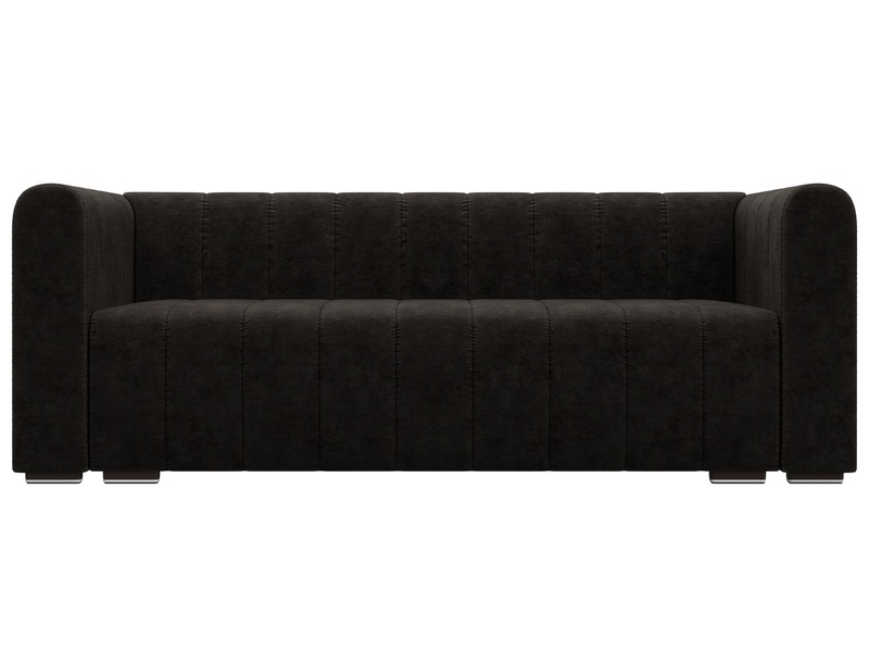 Диван прямой Лига-073, Велюр, BRUT 17 коричневый