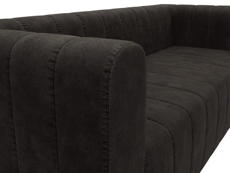 Диван прямой Лига-073, Велюр, BRUT 17 коричневый