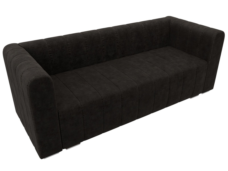 Диван прямой Лига-073, Велюр, BRUT 17 коричневый