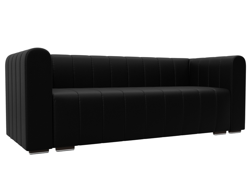 Диван прямой Лига-073, Экокожа, GRIFON 18 черный