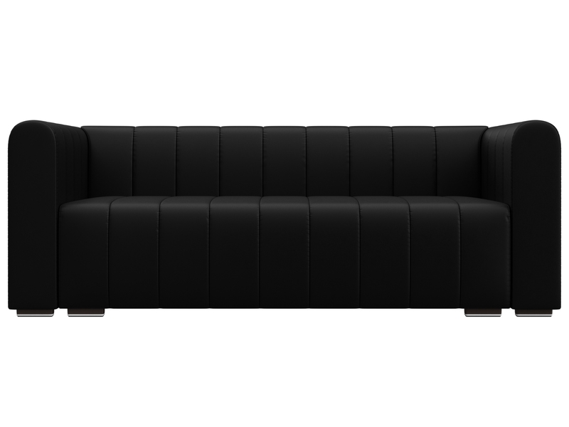 Диван прямой Лига-073, Экокожа, GRIFON 18 черный