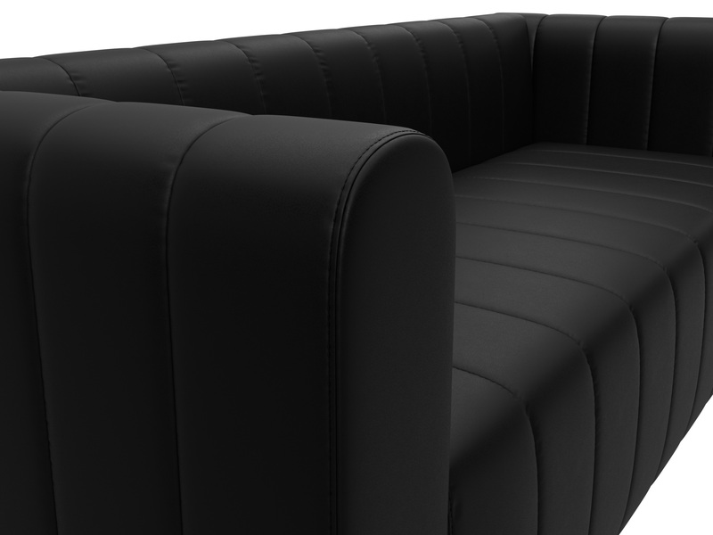 Диван прямой Лига-073, Экокожа, GRIFON 18 черный