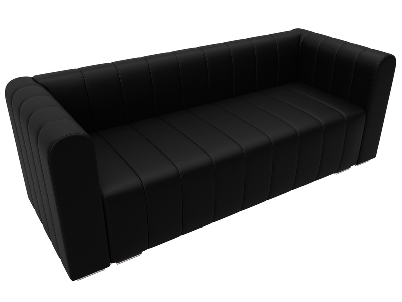 Диван прямой Лига-073, Экокожа, GRIFON 18 черный