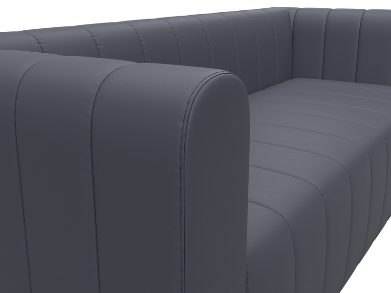 Диван прямой Лига-073, Экокожа, GRIFON 15 серый